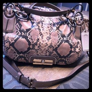 Snake skin coach bag